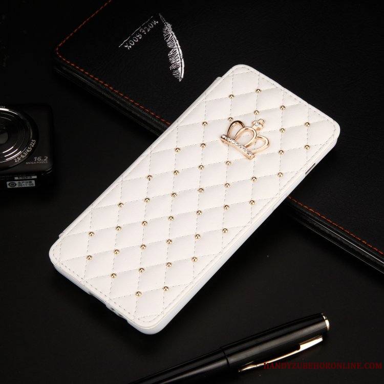 Samsung Galaxy A50s Étui En Cuir Housse Coque De Téléphone Tout Compris Blanc Étoile Strass