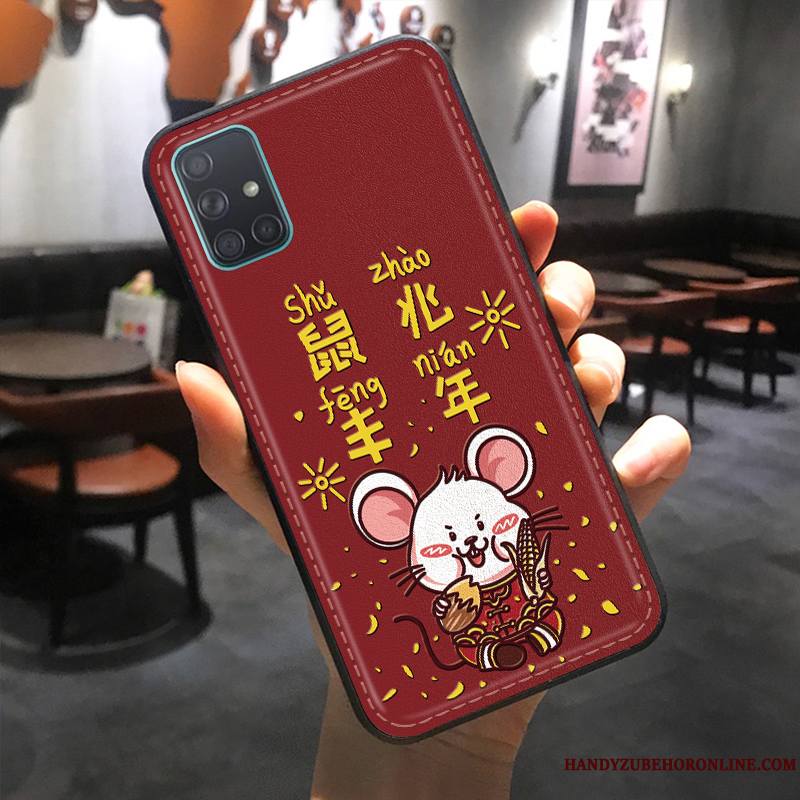 Samsung Galaxy A51 Coque Protection Richesse Incassable Gaufrage Dessin Animé Étoile Rat