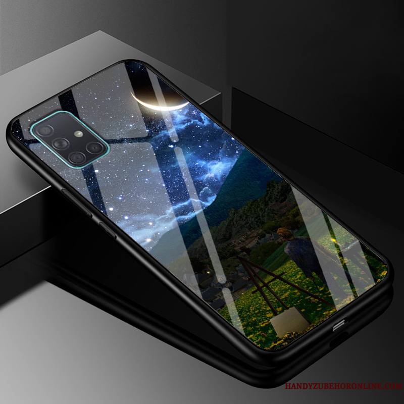 Samsung Galaxy A51 Coque Protection Étui Verre Incassable Créatif Téléphone Portable Étoile