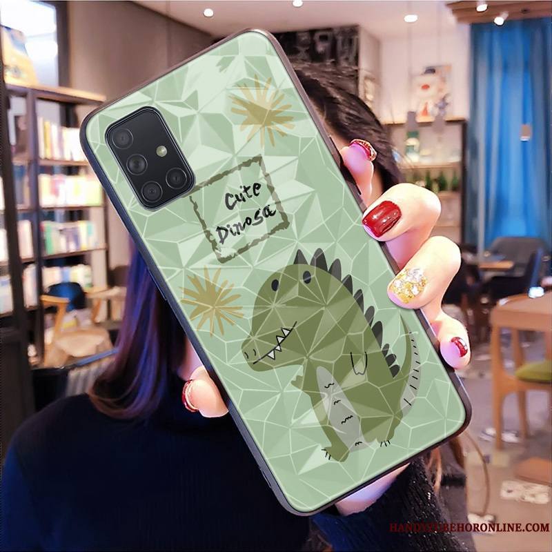 Samsung Galaxy A51 Coque Étoile Dessin Animé Charmant Bleu Modèle Fleurie Losange Fluide Doux