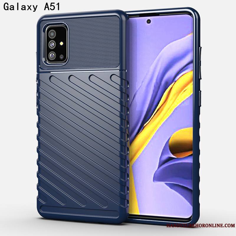 Samsung Galaxy A51 Luxe Ballon Trois Défenses Étui Personnalité Coque De Téléphone Délavé En Daim