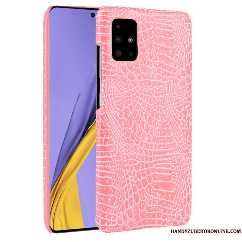 Samsung Galaxy A51 Modèle Fleurie Crocodile Modèle Étoile Incassable Cuir Coque Difficile