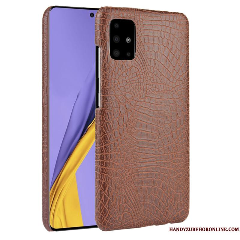 Samsung Galaxy A51 Modèle Fleurie Crocodile Modèle Étoile Incassable Cuir Coque Difficile