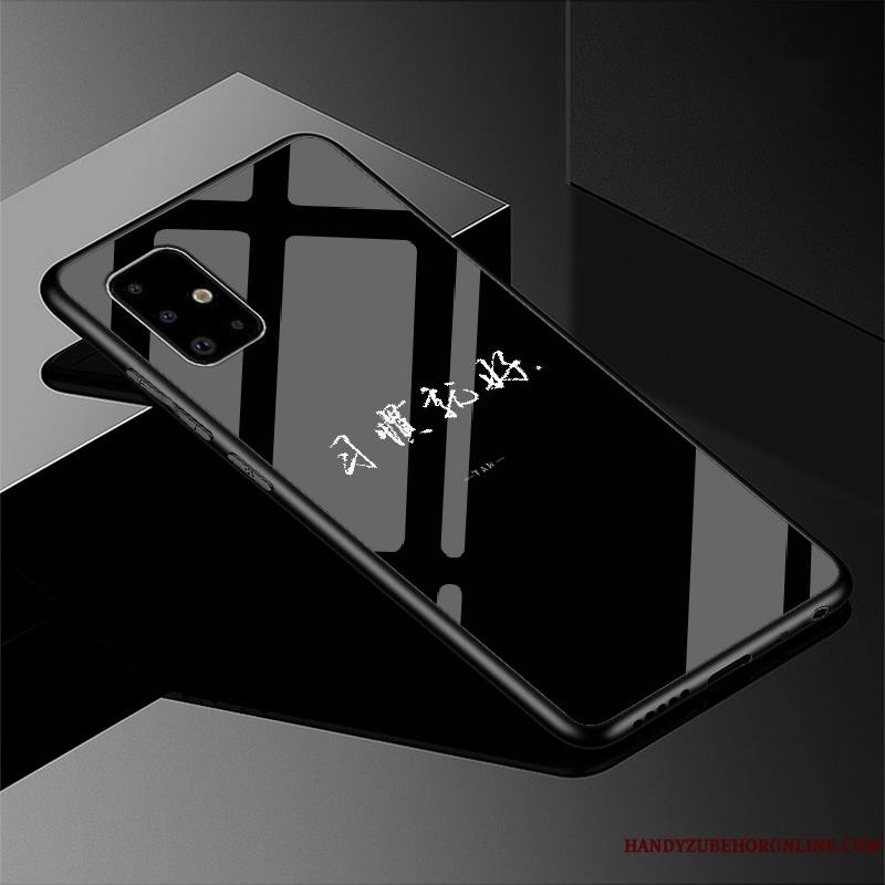 Samsung Galaxy A51 Étoile Difficile Coque Style Chinois Incassable Noir Verre