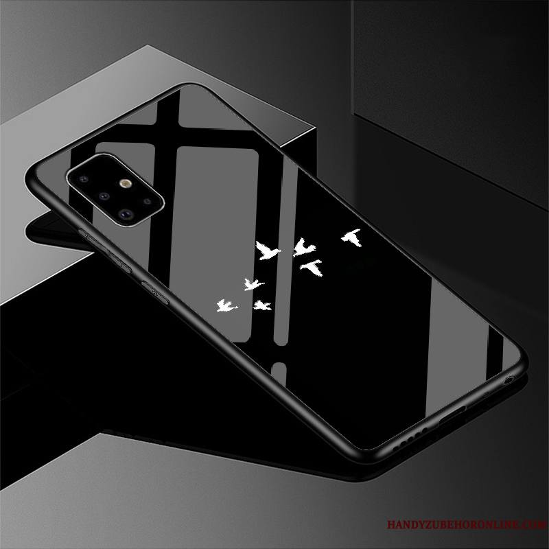 Samsung Galaxy A51 Étoile Difficile Coque Style Chinois Incassable Noir Verre