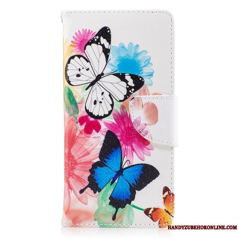 Samsung Galaxy A6 Coque De Téléphone Étui En Cuir Blanc Peinture Téléphone Portable Sac Dessin Animé