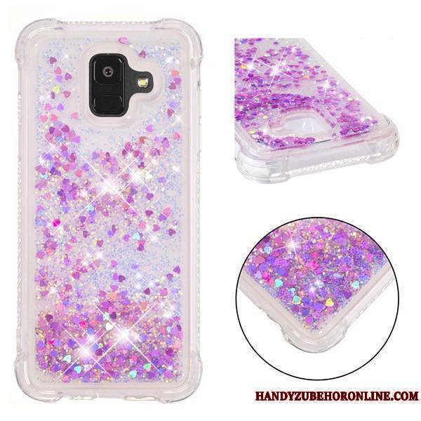 Samsung Galaxy A6 Coque Fluide Doux Violet Protection De Téléphone Étoile Étui