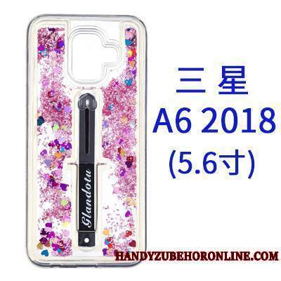 Samsung Galaxy A6 Coque Ornements Suspendus Créatif Violet Étoile Rose Anneau