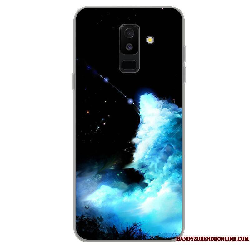 Samsung Galaxy A6+ Fluide Doux Bleu Étui Étoile Dessin Animé Coque De Téléphone