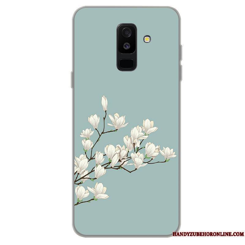 Samsung Galaxy A6+ Fluide Doux Bleu Étui Étoile Dessin Animé Coque De Téléphone