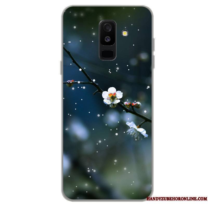 Samsung Galaxy A6+ Fluide Doux Bleu Étui Étoile Dessin Animé Coque De Téléphone