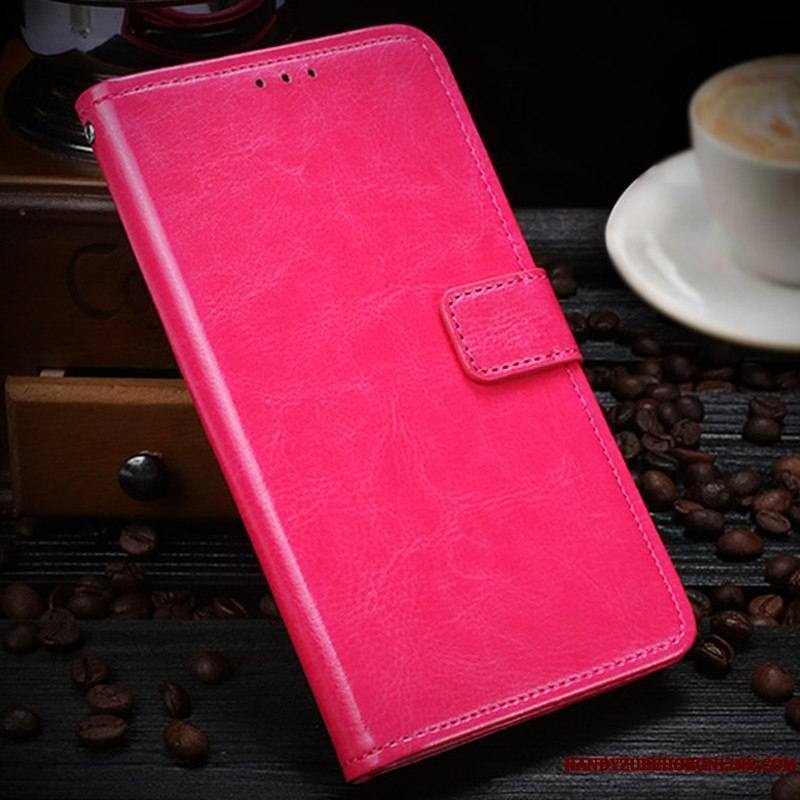 Samsung Galaxy A6 Housse Étui Coque De Téléphone Étui En Cuir Rouge Protection Étoile