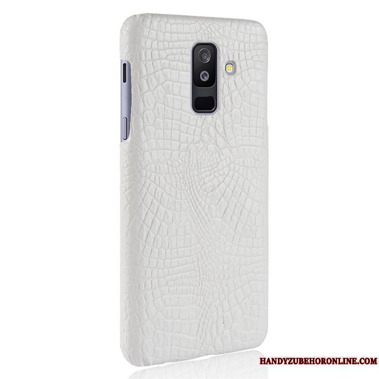 Samsung Galaxy A6+ Qualité Coque Difficile Crocodile Modèle Cuir Protection Étoile