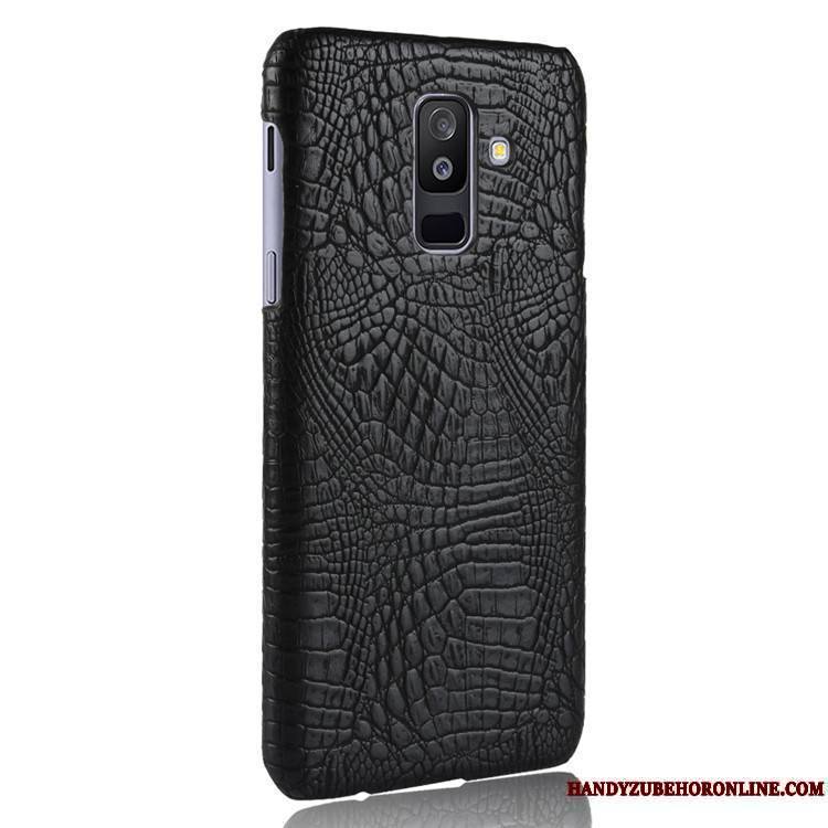 Samsung Galaxy A6+ Qualité Coque Difficile Crocodile Modèle Cuir Protection Étoile