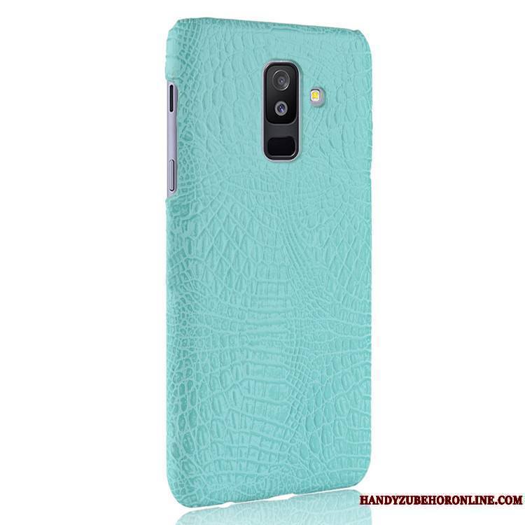 Samsung Galaxy A6+ Qualité Coque Difficile Crocodile Modèle Cuir Protection Étoile