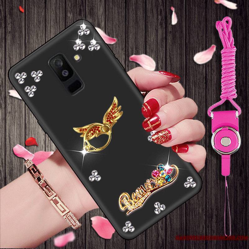 Samsung Galaxy A6+ Strass Noir Étoile Coque De Téléphone Dessin Animé