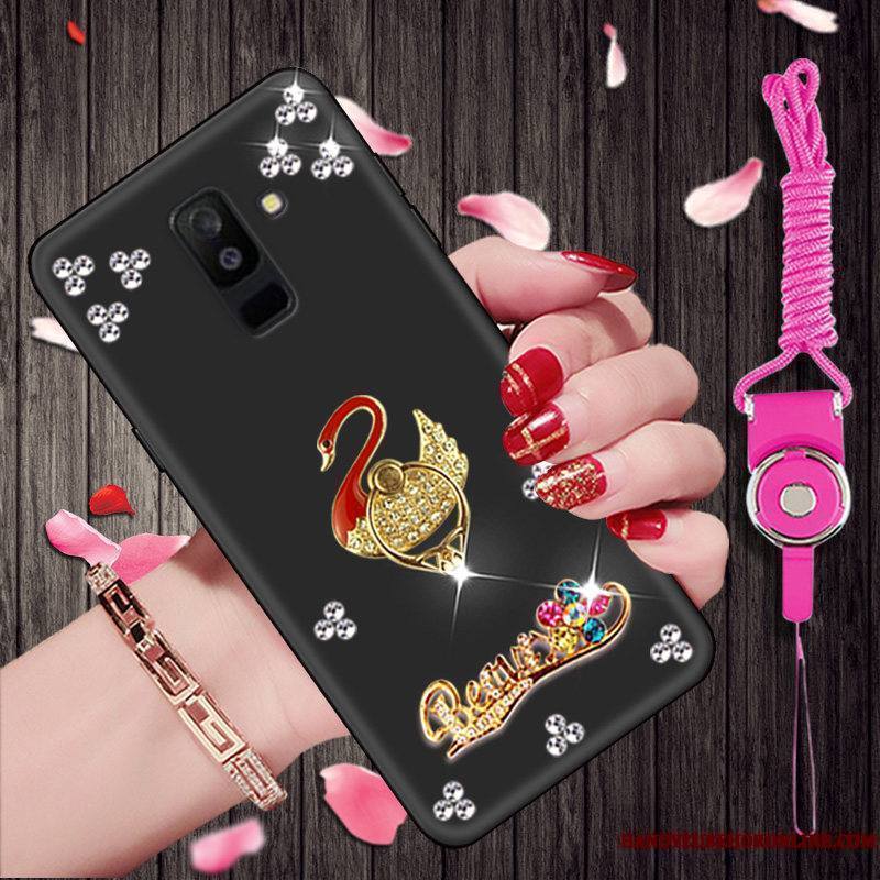 Samsung Galaxy A6+ Strass Noir Étoile Coque De Téléphone Dessin Animé