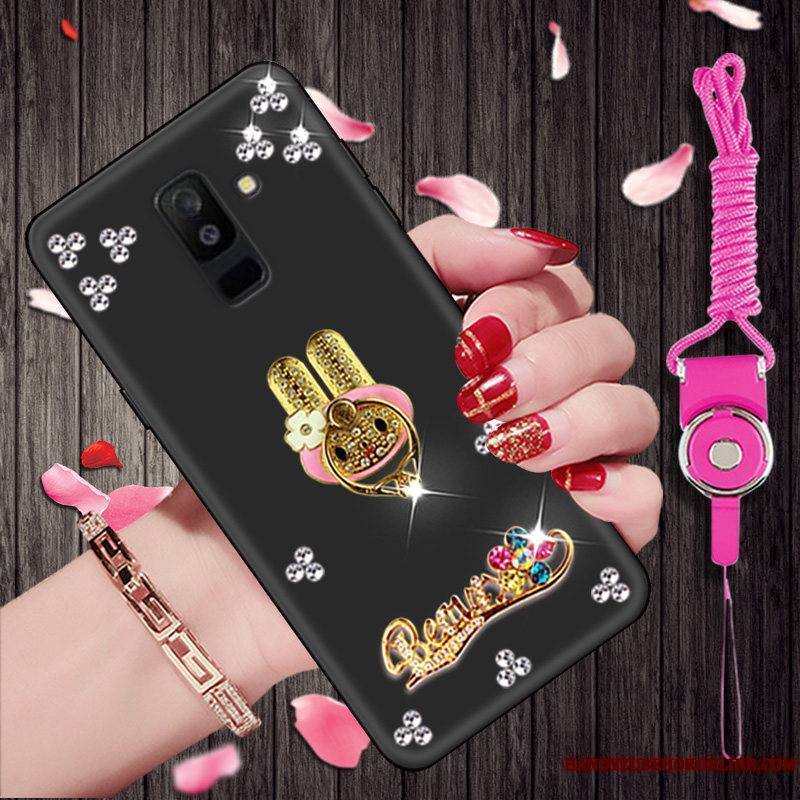 Samsung Galaxy A6+ Strass Noir Étoile Coque De Téléphone Dessin Animé