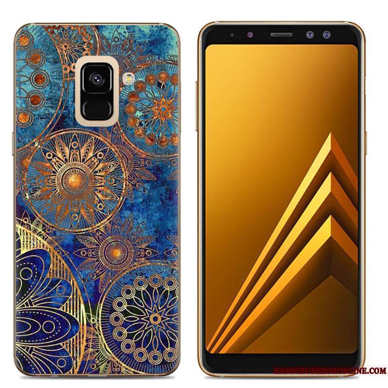 Samsung Galaxy A6 Étoile Peinture Créatif Bleu Protection Coque Fluide Doux