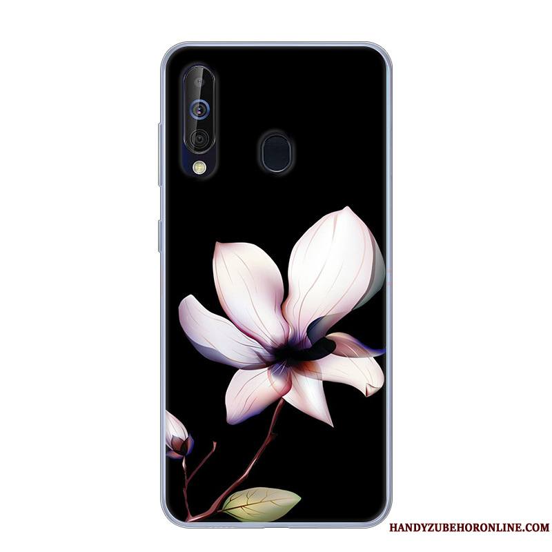 Samsung Galaxy A60 Coque Blanc Rose Étui Fluide Doux Étoile Incassable Dessin Animé