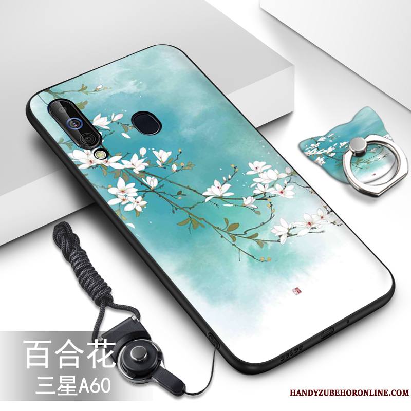 Samsung Galaxy A60 Coque Protection Étoile Fluide Doux Vert Dessin Animé Étui