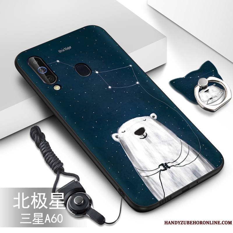 Samsung Galaxy A60 Coque Protection Étoile Fluide Doux Vert Dessin Animé Étui