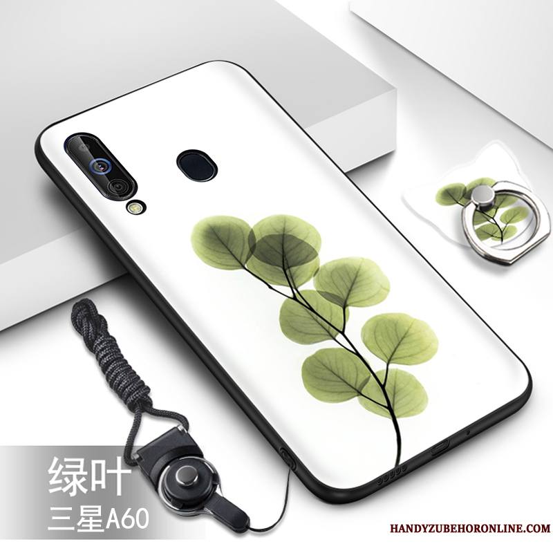 Samsung Galaxy A60 Coque Protection Étoile Fluide Doux Vert Dessin Animé Étui