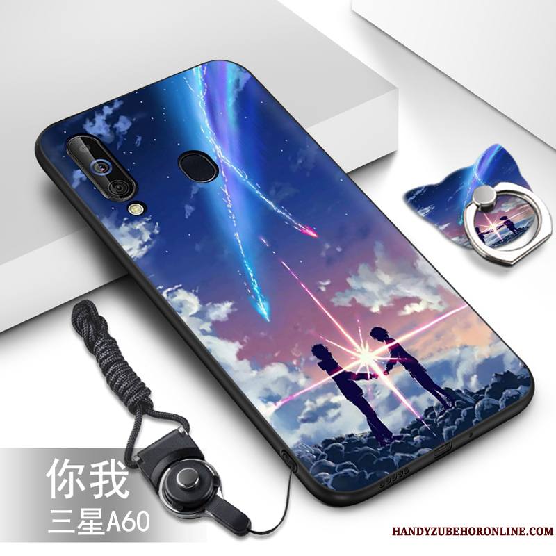 Samsung Galaxy A60 Coque Protection Étoile Fluide Doux Vert Dessin Animé Étui