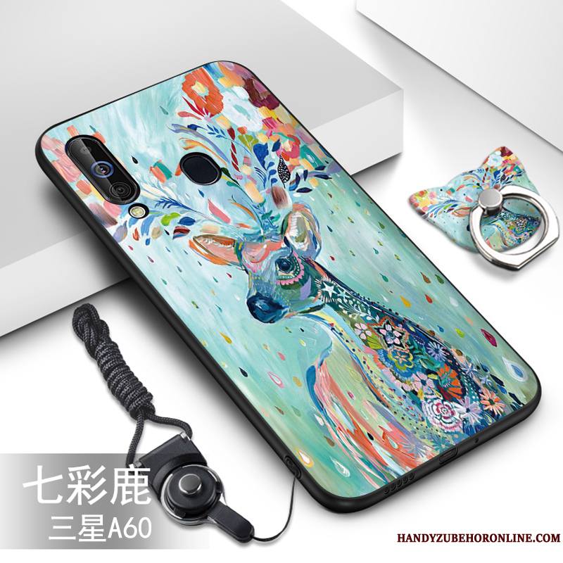 Samsung Galaxy A60 Coque Protection Étoile Fluide Doux Vert Dessin Animé Étui