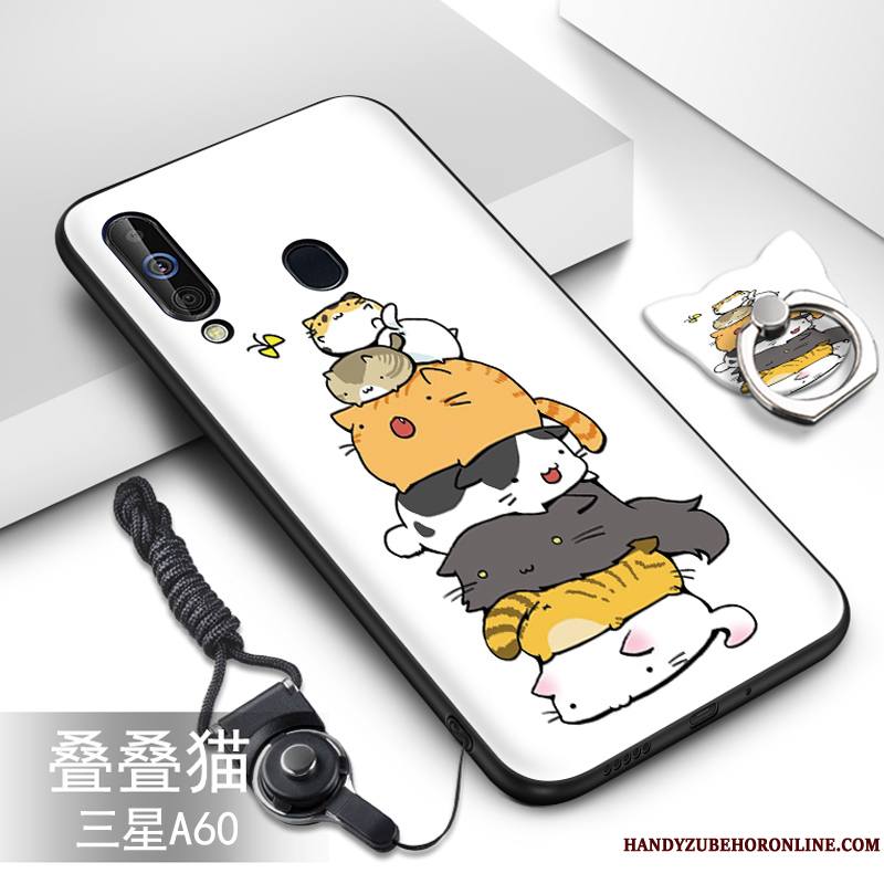 Samsung Galaxy A60 Coque Protection Étoile Fluide Doux Vert Dessin Animé Étui