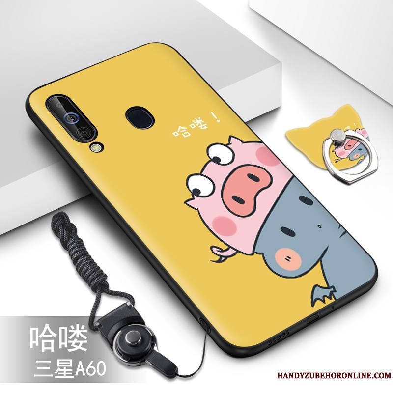 Samsung Galaxy A60 Coque Protection Étoile Fluide Doux Vert Dessin Animé Étui