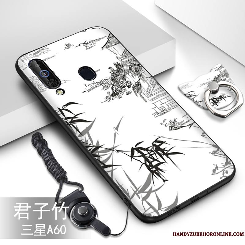 Samsung Galaxy A60 Coque Protection Étoile Fluide Doux Vert Dessin Animé Étui