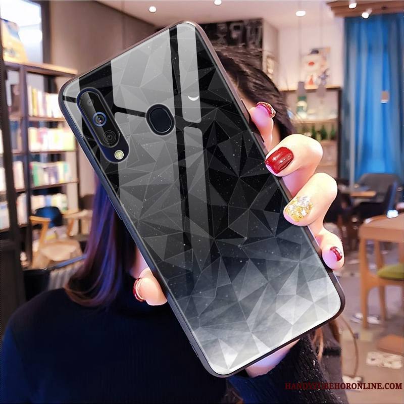 Samsung Galaxy A60 Coque Étoile Nouveau Marque De Tendance Noir Fluide Doux Étui Modèle Fleurie