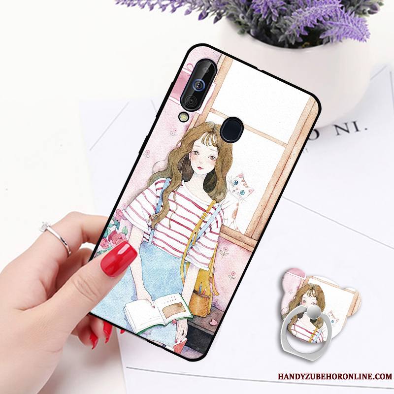 Samsung Galaxy A60 Coque Étoile Protection Incassable Anneau Silicone Étui Ornements Suspendus