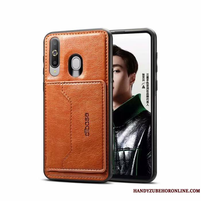 Samsung Galaxy A60 Placage Rouge Tout Compris Étoile Coque De Téléphone Cuir