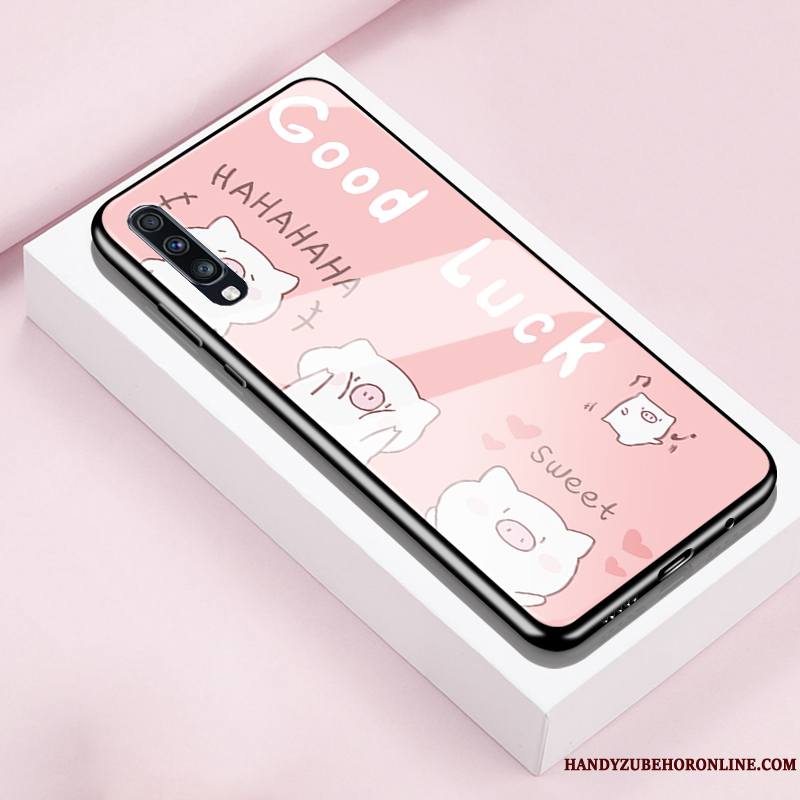 Samsung Galaxy A60 Protection Silicone Coque De Téléphone Créatif Verre Rose Étoile