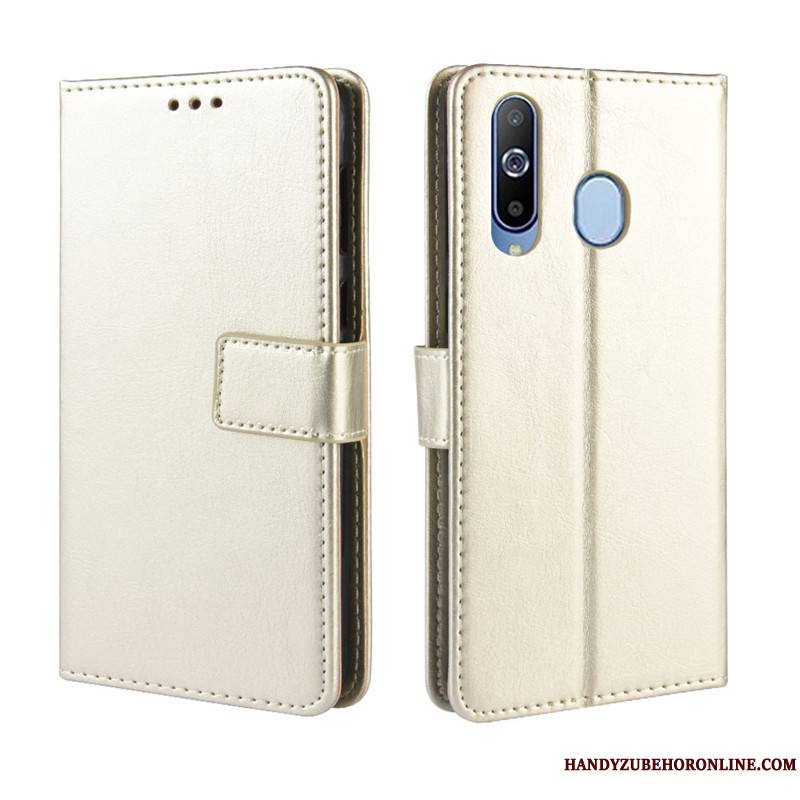 Samsung Galaxy A60 Étui En Cuir Or Coque De Téléphone Portefeuille Étoile Protection Ornements Suspendus