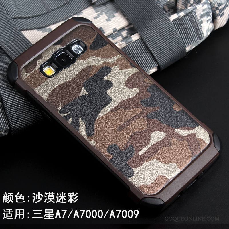 Samsung Galaxy A7 2015 Camouflage Incassable Vert Étoile Coque De Téléphone Tendance Or Rose