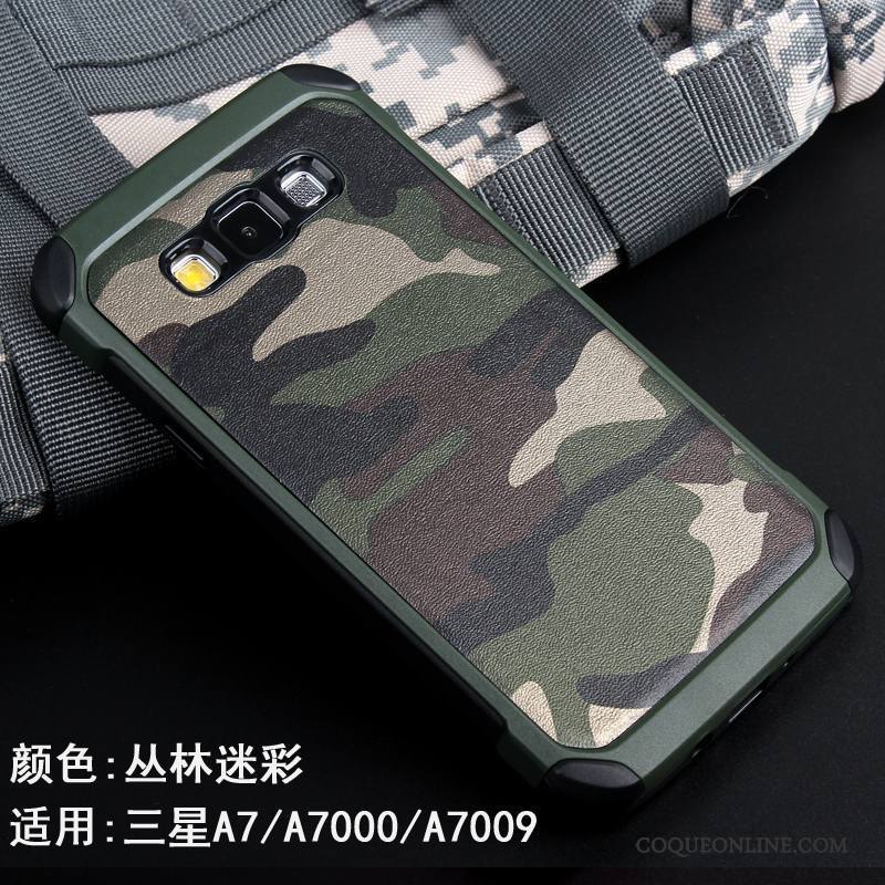 Samsung Galaxy A7 2015 Camouflage Incassable Vert Étoile Coque De Téléphone Tendance Or Rose