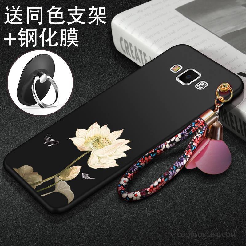 Samsung Galaxy A7 2015 Coque De Téléphone Noir Tendance Silicone Tout Compris Protection Fluide Doux