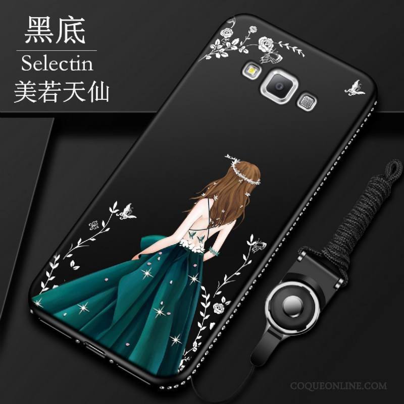 Samsung Galaxy A7 2015 Coque De Téléphone Étoile Tout Compris Rouge Strass Fluide Doux Protection
