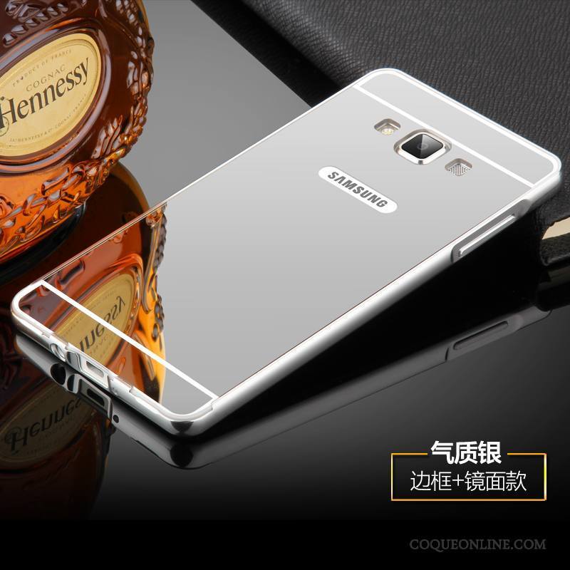 Samsung Galaxy A7 2015 Coque Légère Border Métal Étoile Téléphone Portable Or Rose Étui