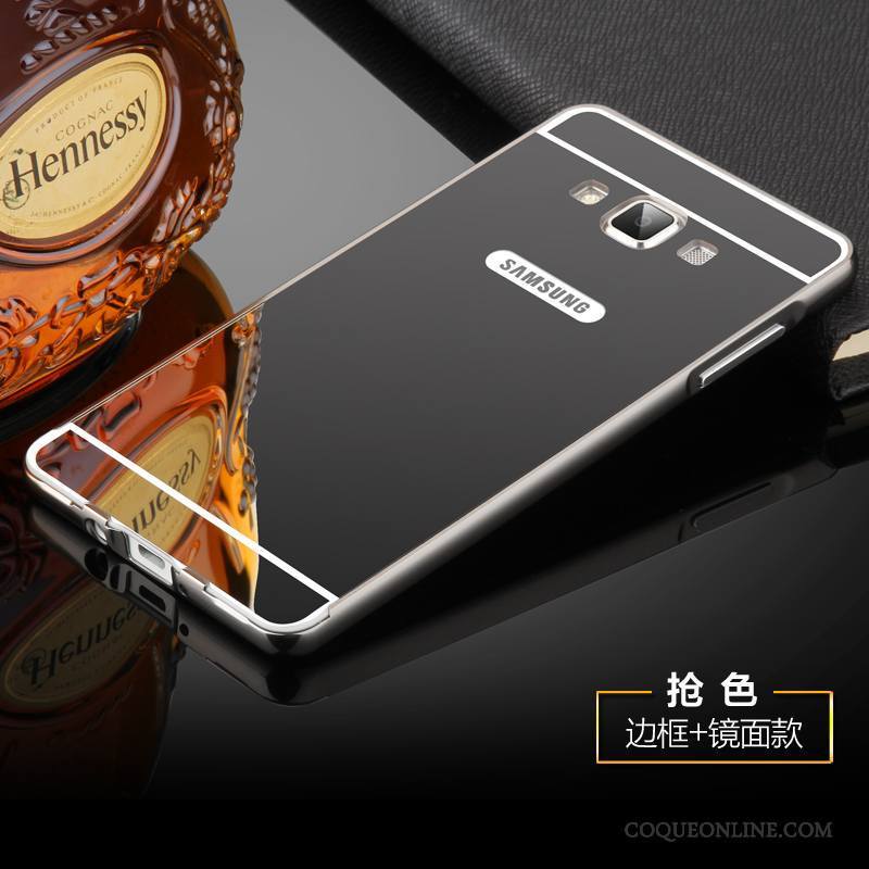 Samsung Galaxy A7 2015 Coque Légère Border Métal Étoile Téléphone Portable Or Rose Étui