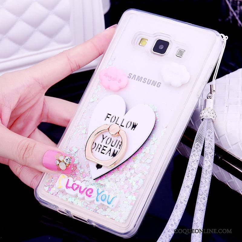 Samsung Galaxy A7 2015 Coque Quicksand Incassable Protection Étui Ornements Suspendus Étoile Silicone