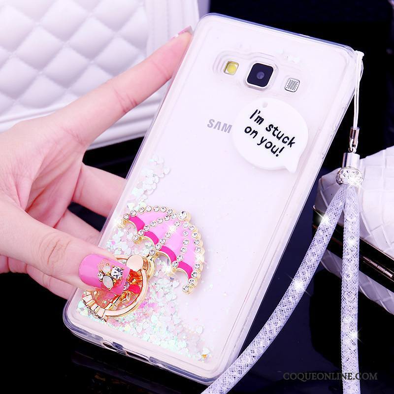 Samsung Galaxy A7 2015 Coque Quicksand Incassable Protection Étui Ornements Suspendus Étoile Silicone