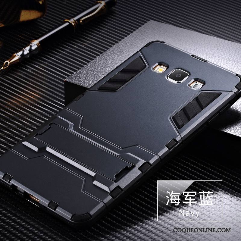 Samsung Galaxy A7 2015 Coque Silicone Gris Étoile Étui Incassable Tendance Téléphone Portable