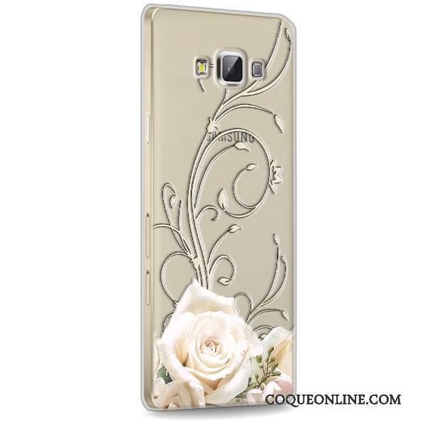 Samsung Galaxy A7 2015 Coque Étoile Fluide Doux Protection Rose Transparent Silicone Téléphone Portable