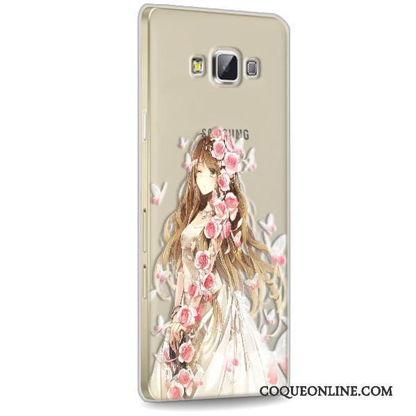 Samsung Galaxy A7 2015 Coque Étoile Fluide Doux Protection Rose Transparent Silicone Téléphone Portable