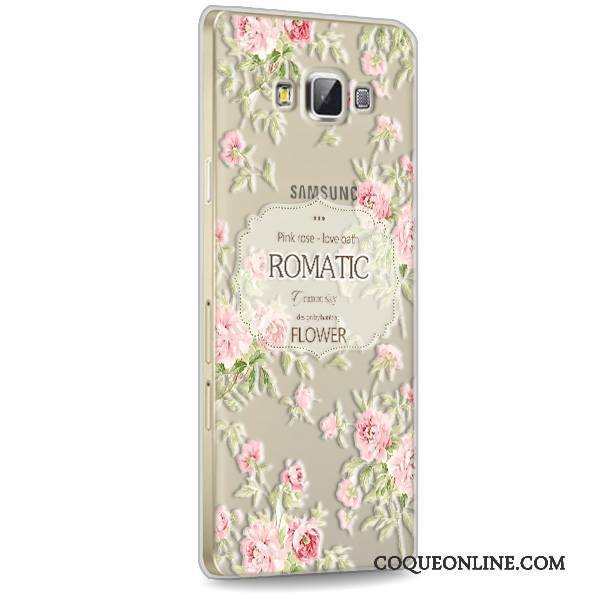 Samsung Galaxy A7 2015 Coque Étoile Fluide Doux Protection Rose Transparent Silicone Téléphone Portable