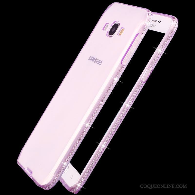 Samsung Galaxy A7 2015 Fluide Doux Étoile Protection Coque De Téléphone Étui Or Strass